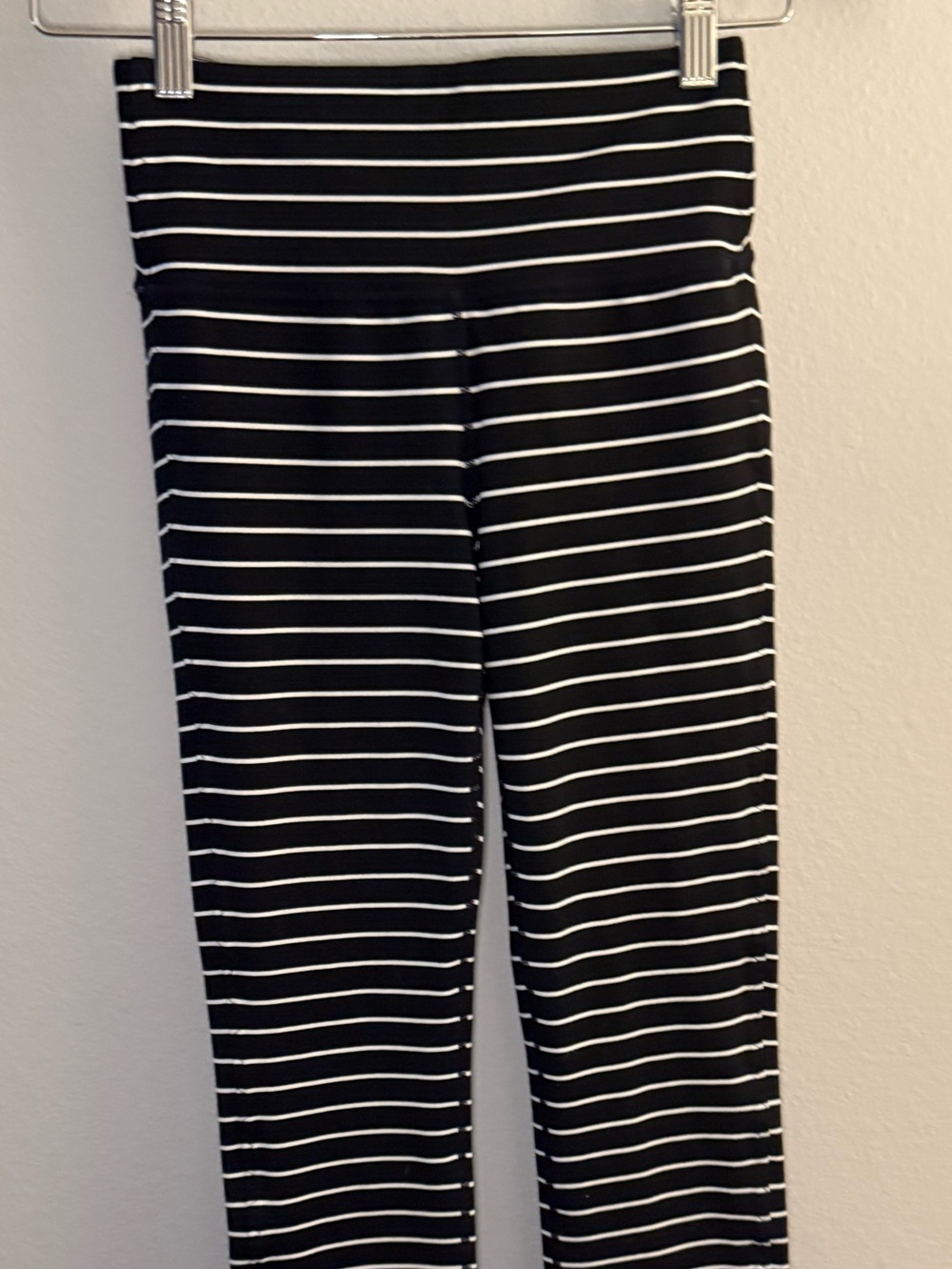 Athleta Black and White Striped Leggings